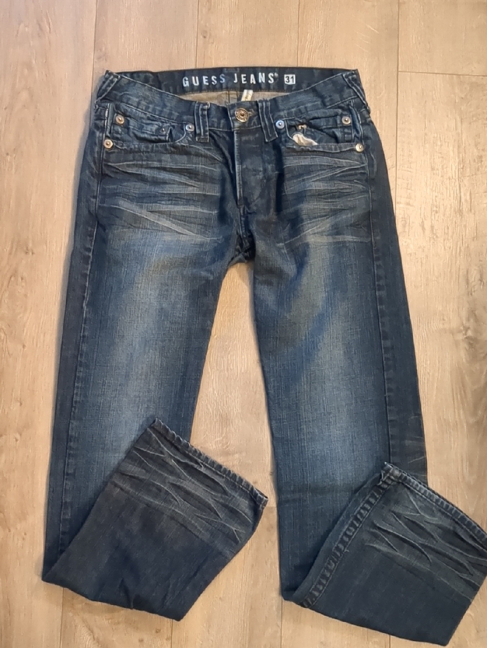 Guess Men's Straight Jeans - Dark Blue Wash
